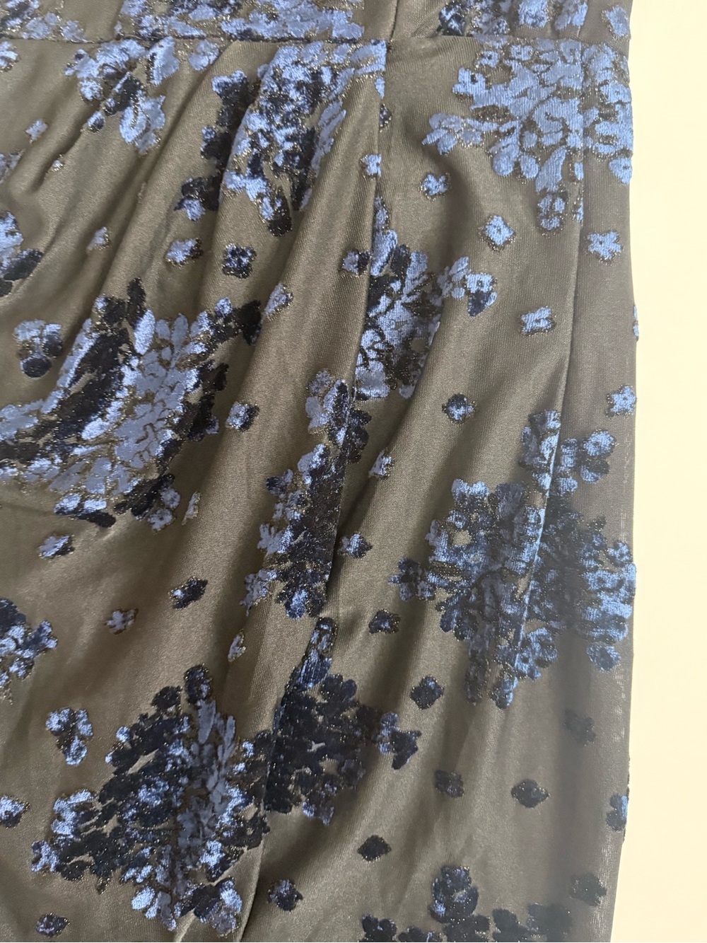Lulu's Black One-Shoulder Sequin Midi Dress with Navy Accents - Picture 12 of 16